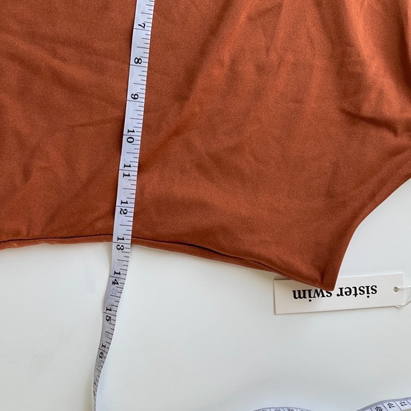 Sister Swim Womens One Shoulder Sleeveless One-Piece Swim Terracotta Size Medium - Picture 6 of 12